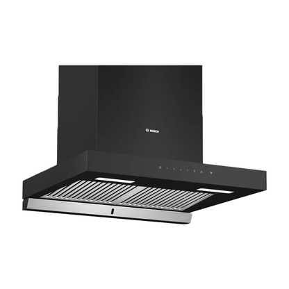 Bosch 60 cm Self Clean Technology glass Kitchen Chimney (HOOD DWBA68H60I,Oil collector Filter technology, Touch Control, Black) (DWBA68H60I)