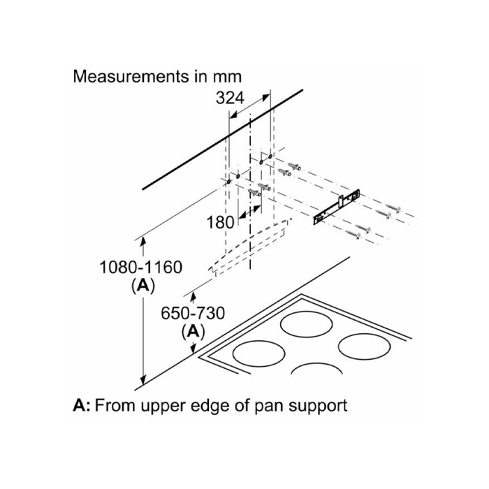 Bosch 60 cm Wall Mounted Chimney Self Clean Series DWHA68G60I