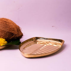 Brass Banana Leaf Plate -Set Of 5