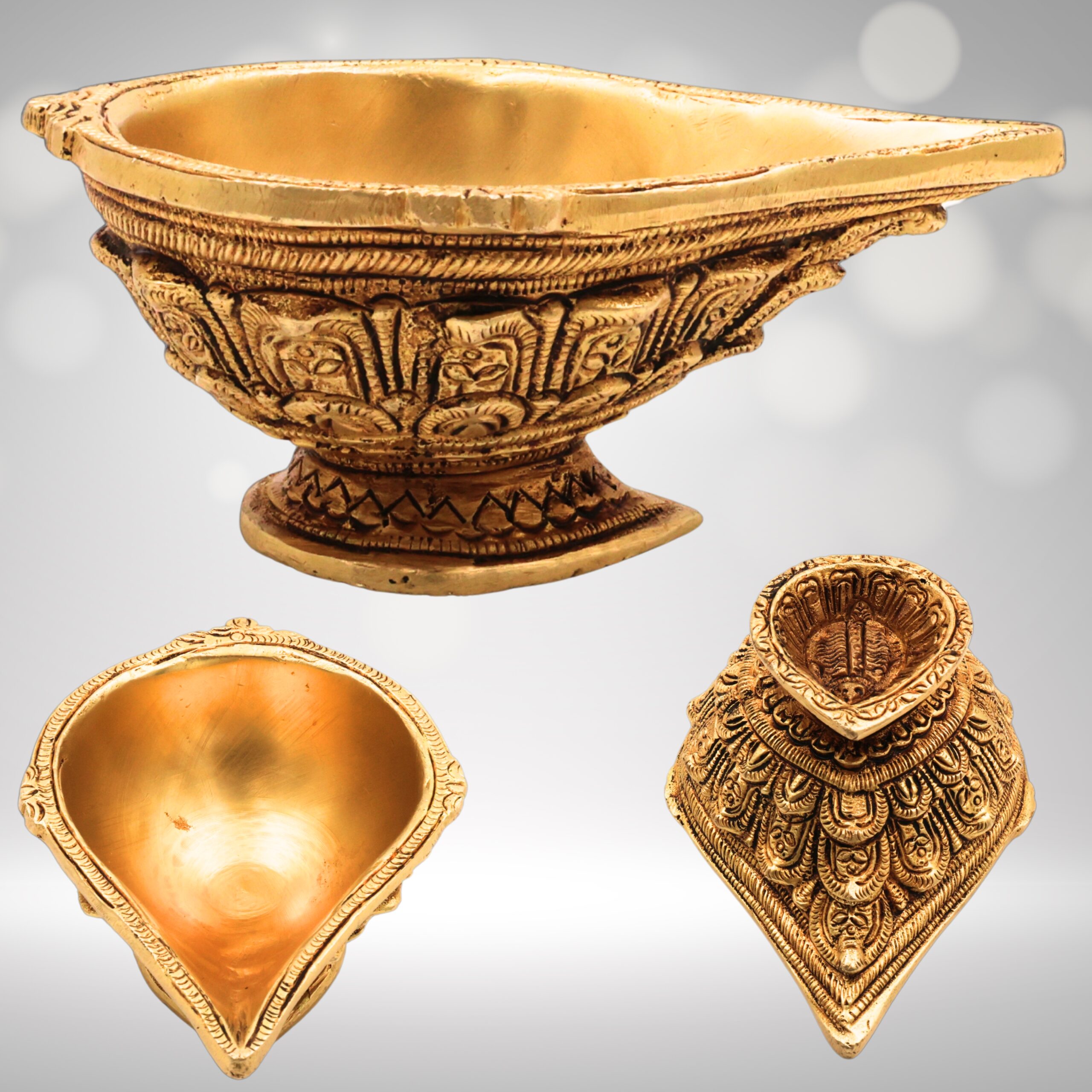 Handcrafted Brass Diya, Traditional Deepam, Pooja Lamps, Puja Deepak for Home Decor and Gifting, 2 Inch, 1 Piece