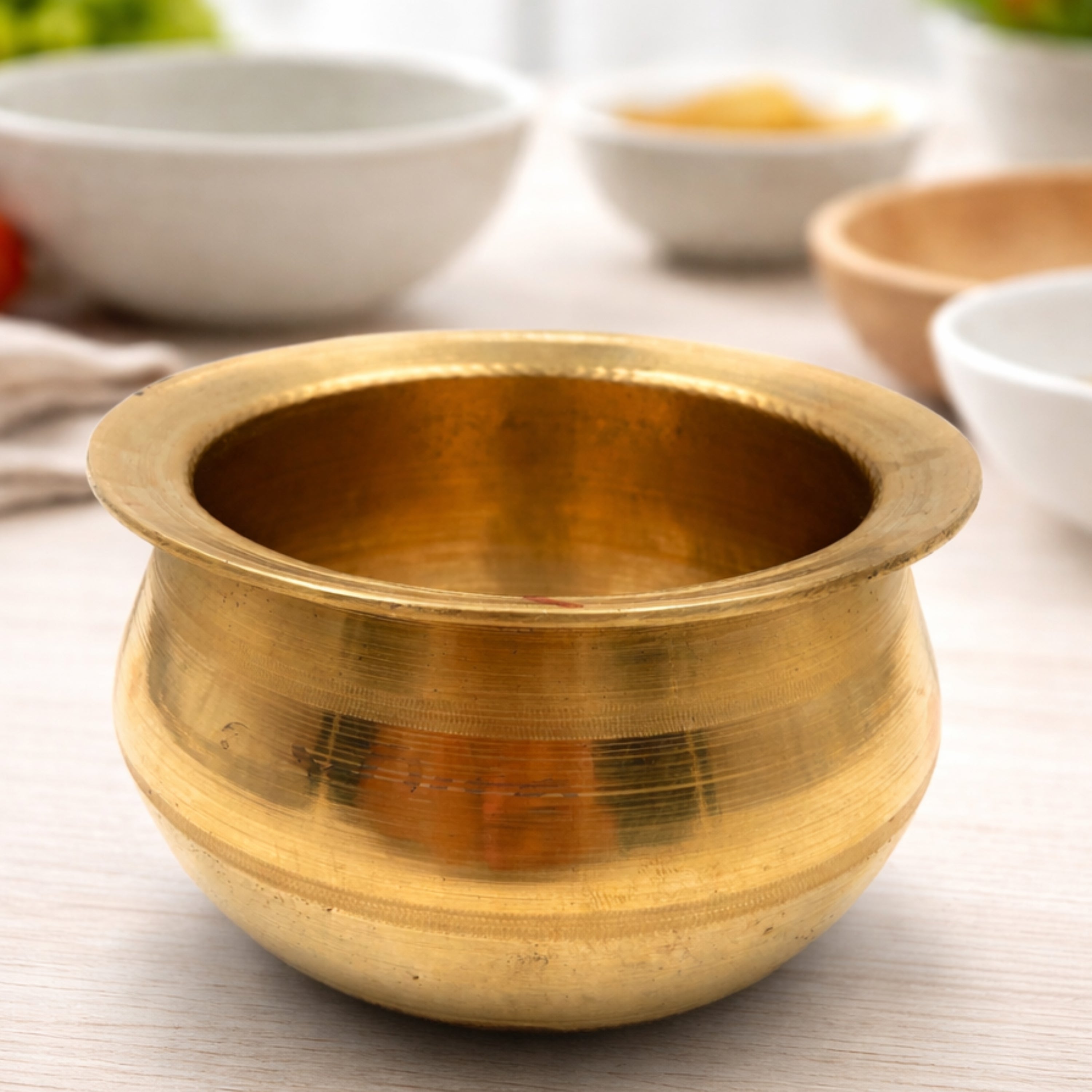 Bhunes Brass Bowl, Bowls, Pittal Ka Katora,Gold, 3.5 Inch, 1 Piece