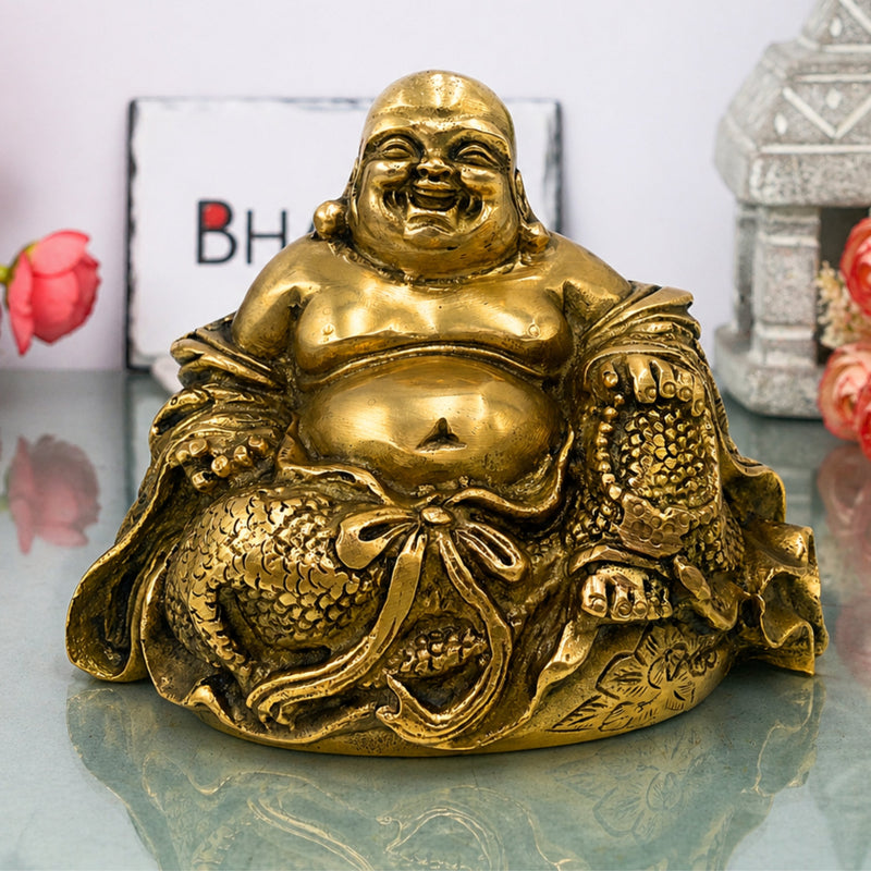 Handcrafted Brass Kubera Idol | Kuber Kuvera Dhanapati Vaisravana Murti | God of Wealth Statue Vigraha for Pooja, Temple, Home Decor & Gifts,Gold, 4.5 Inch, 1 Piece