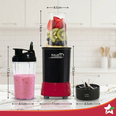 Bullett by Wonderchef, 500W Mixer Grinder Blender Smoothie Maker, 22000 RPM, 2 Jars, Stainless-Steel Blade, Sipper Jar &