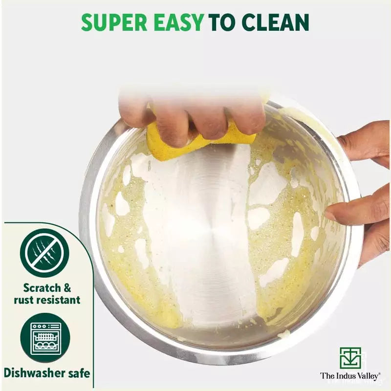 TurboCuk Tri-ply Stainless Steel Tope/Tapeli/Bhagona/Patila+ Steel Lid, Premium Quality, 3 Layer Thick Body, 100% Toxin-free, Non-stick, Induction & Gas, 2.2/3.1L