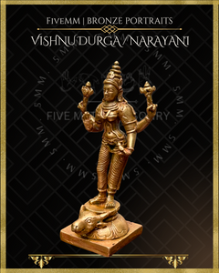 Vishnu Durga/Narayani Panchaloha Bronze Icon - 4.5"