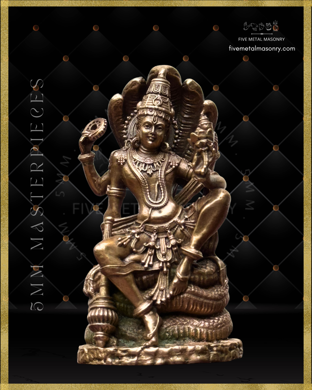Vaikunta Narayana Panchaloha Bronze Icon - 4"-  Masterpieces Collection