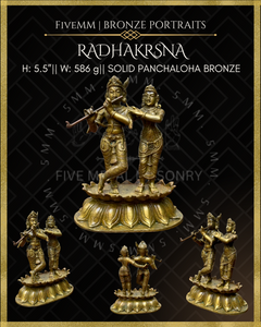 Radha Krishna Panchaloha Bronze Icon - 5.5"