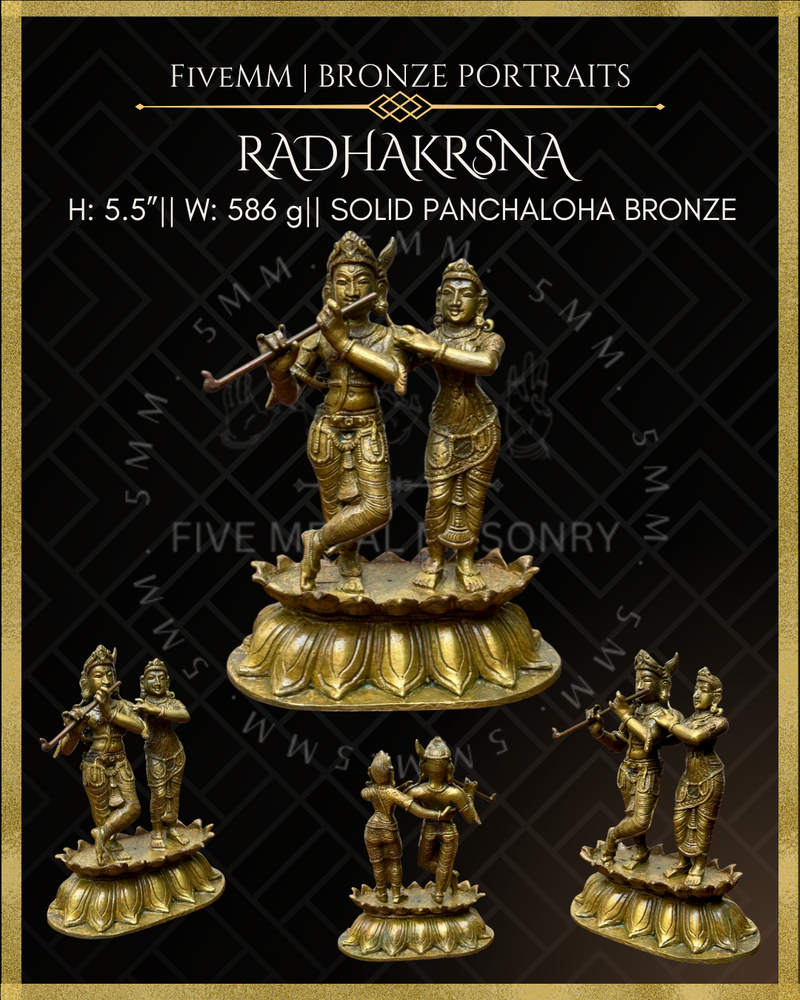 Radha Krishna Panchaloha Bronze Icon - 5.5"