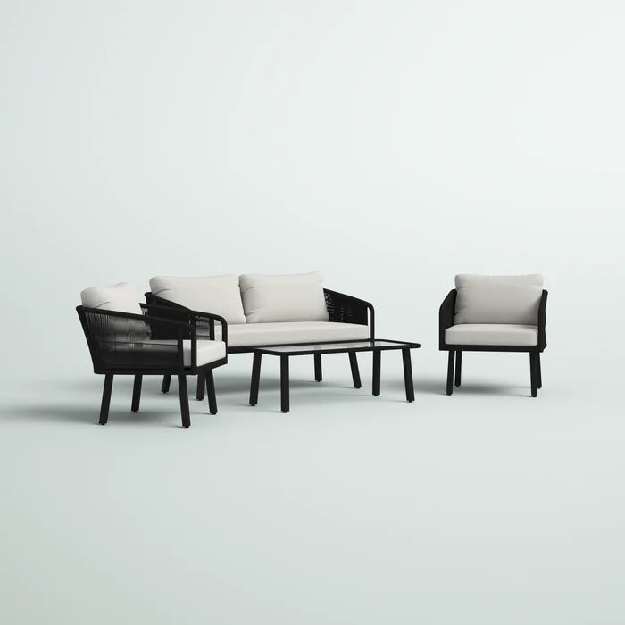 Deifilia Outdoor Sofa Set 2 Seater, 2 Single seater And 1 Table Set Braided & Rope
