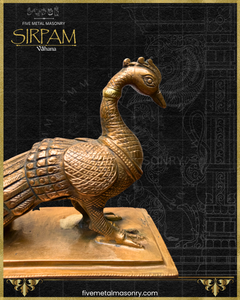 Mayura:Peacock Panchaloha Bronze Icon - 7" - Sirpam Collection