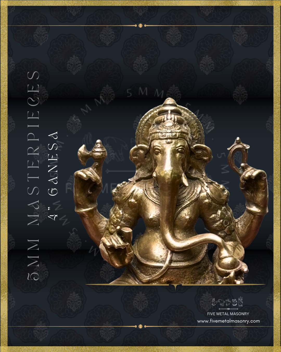 Ganesa Panchaloha Bronze Icon - 4"-  Masterpieces Collection
