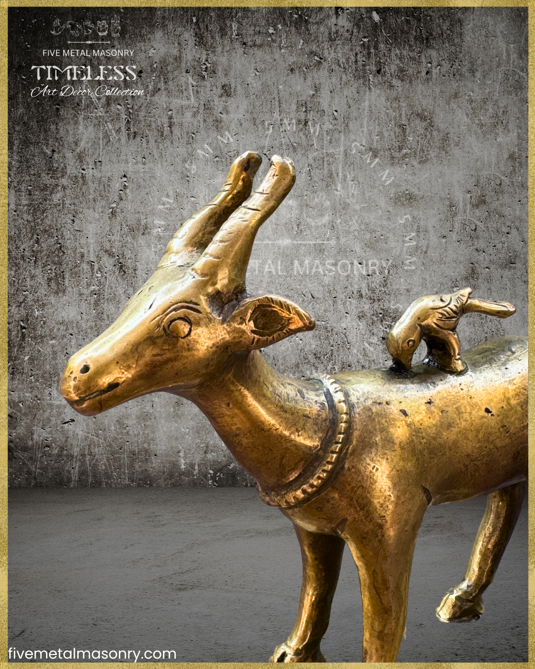 Mrga:Deer Panchaloha Bronze Icon - 5"- Timeless Collection