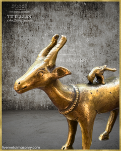 Mrga:Deer Panchaloha Bronze Icon - 5"- Timeless Collection