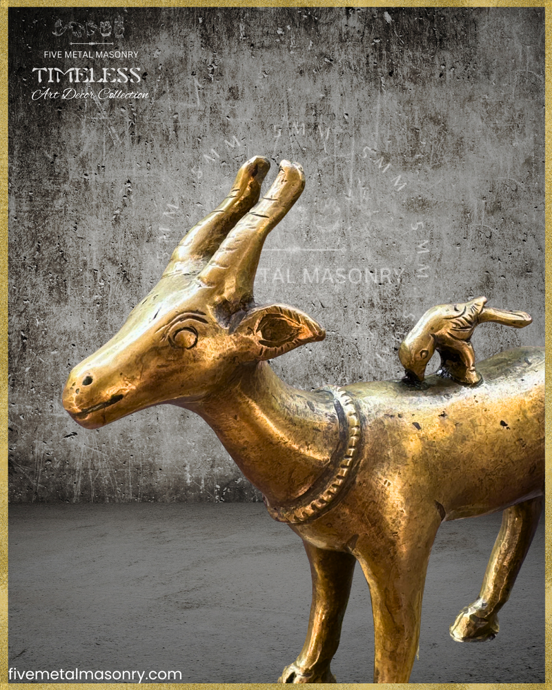 Mrga:Deer Panchaloha Bronze Icon - 5"- Timeless Collection