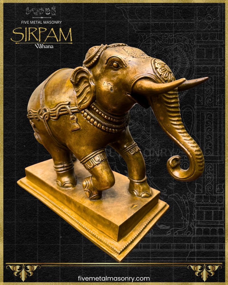 Gaja:Elephant Panchaloha Bronze Icon - 8" - Sirpam Collection