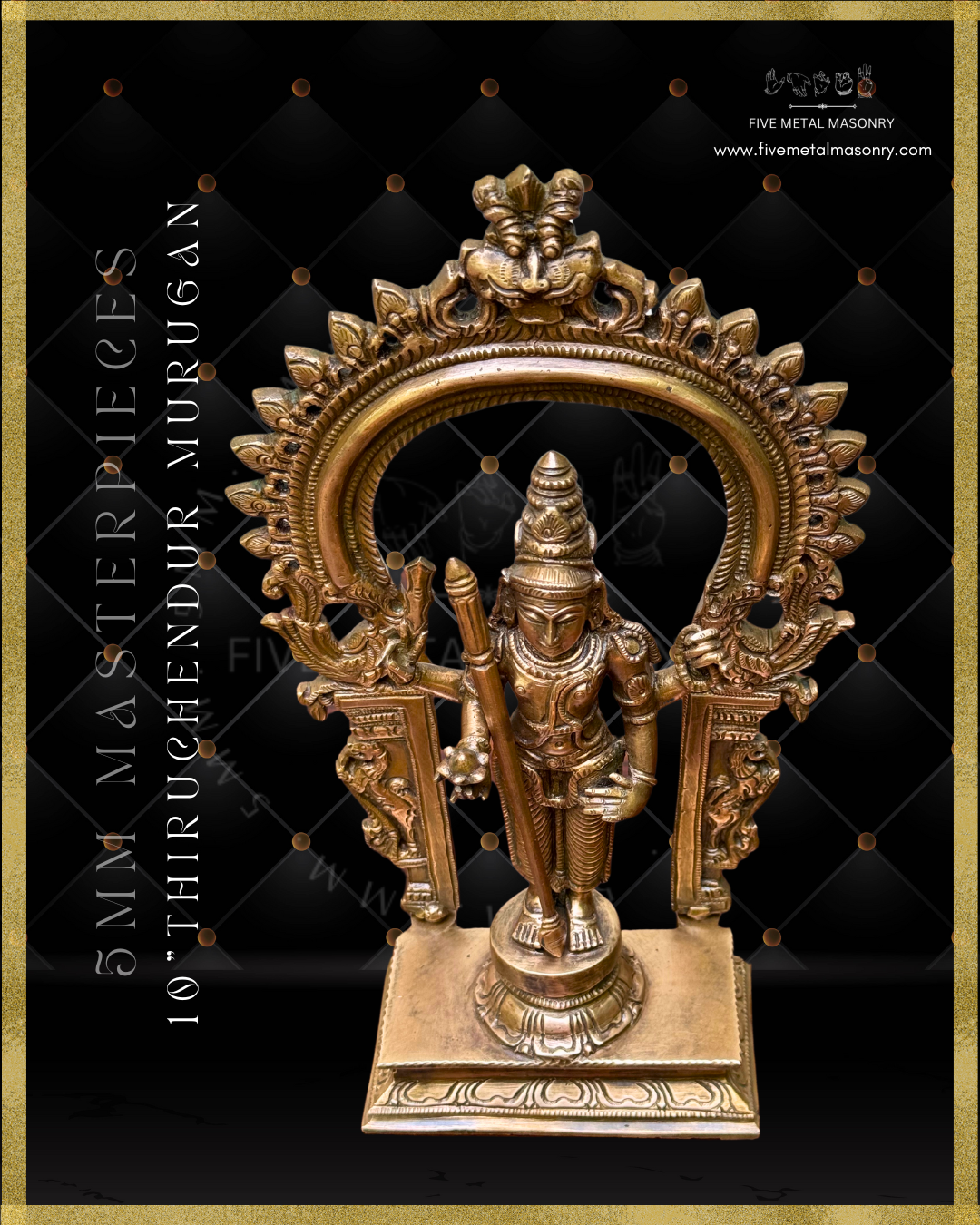 Thiruchendur Murugan Panchaloha Bronze Icon - 10"-  Masterpieces Collection