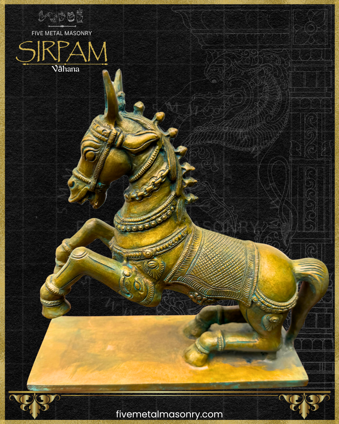 Asva:Horse Panchaloha Bronze Icon - 9" - Sirpam Collection