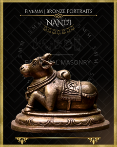 Nandi Panchaloha Bronze Icon - 2.25"