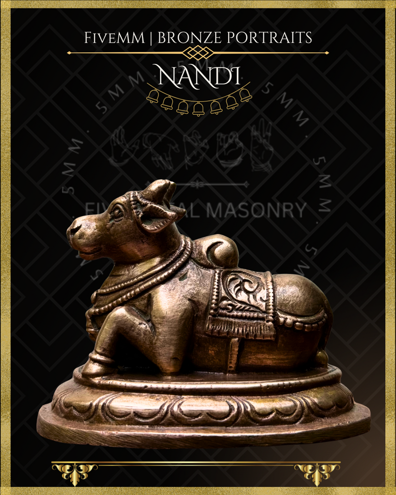 Nandi Panchaloha Bronze Icon - 2.25"