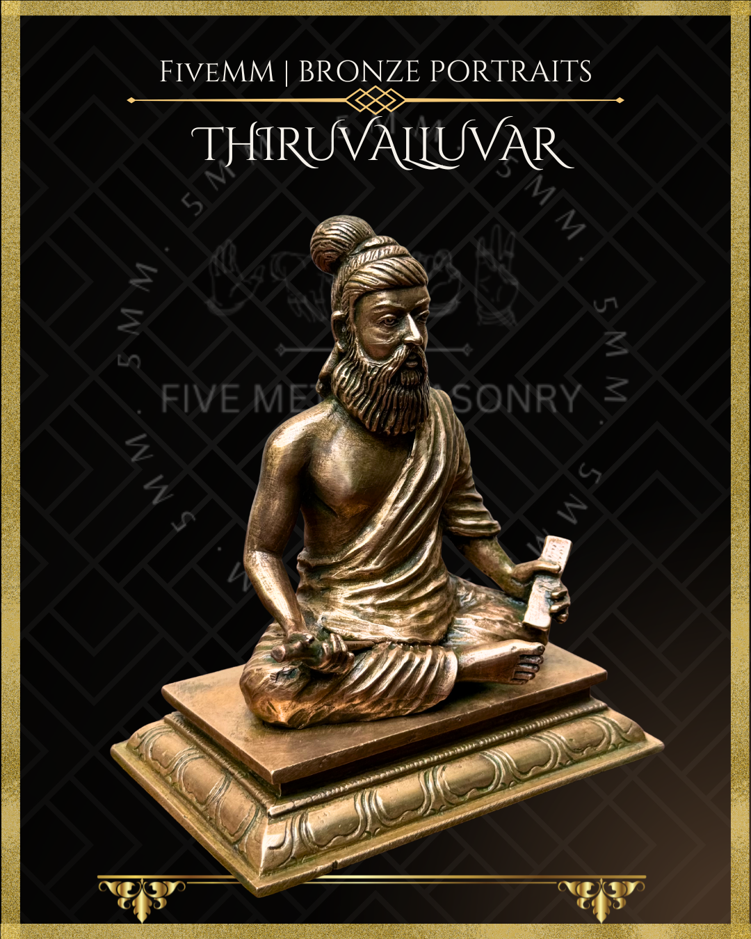 Thiruvalluvar- Tamil Poet and Sage Panchaloha Bronze Icon - 5"