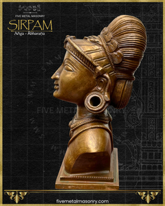 Parvati's Bust Panchaloha Bronze Icon - 8"- Sirpam Collection | Made to Order