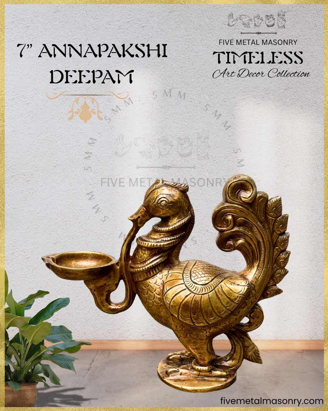 Hamsa/Annapakshi Deepam Panchaloha Bronze Icon - 7"- Timeless Collection