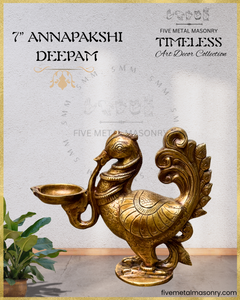 Hamsa/Annapakshi Deepam Panchaloha Bronze Icon - 7"- Timeless Collection