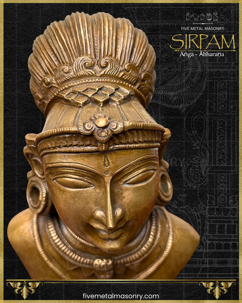 Parvati's Bust Panchaloha Bronze Icon - 8"- Sirpam Collection | Made to Order