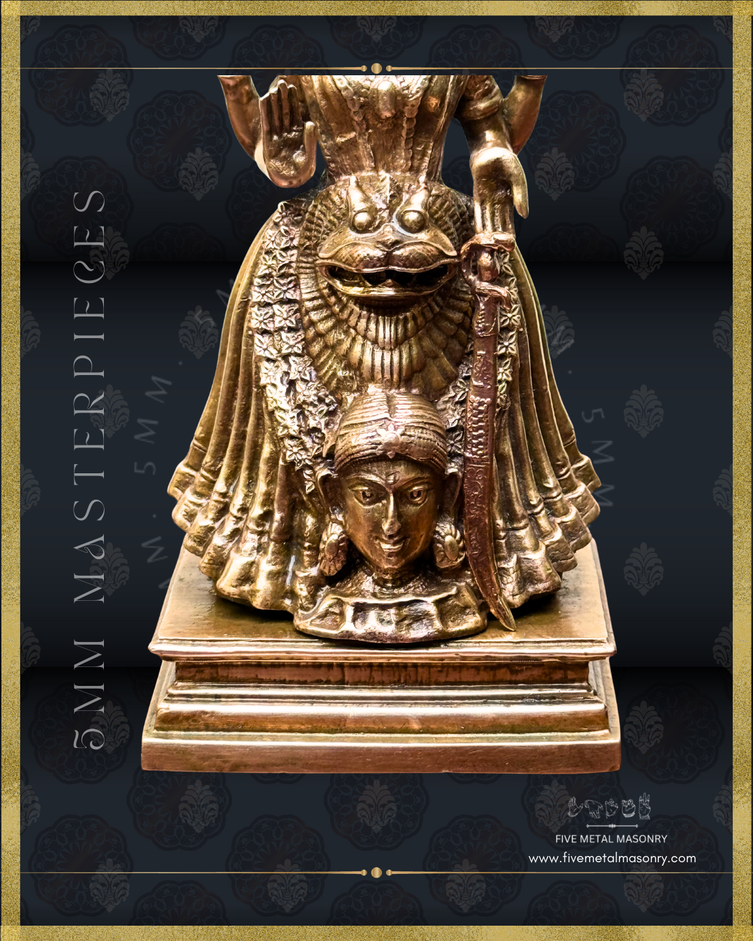 Kollur Mookambika  Panchaloha Bronze Icon - 5"-  Masterpieces Collection