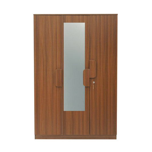 Nilkamal Calipso 3 Door Wardrobe With Mirror (Classic Plank Walnut)