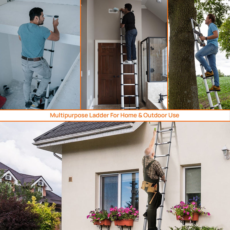 Corvids 2.0m (6.5 feet) Portable & Compact Aluminium Telescopic Ladder (Refurbrished)-5