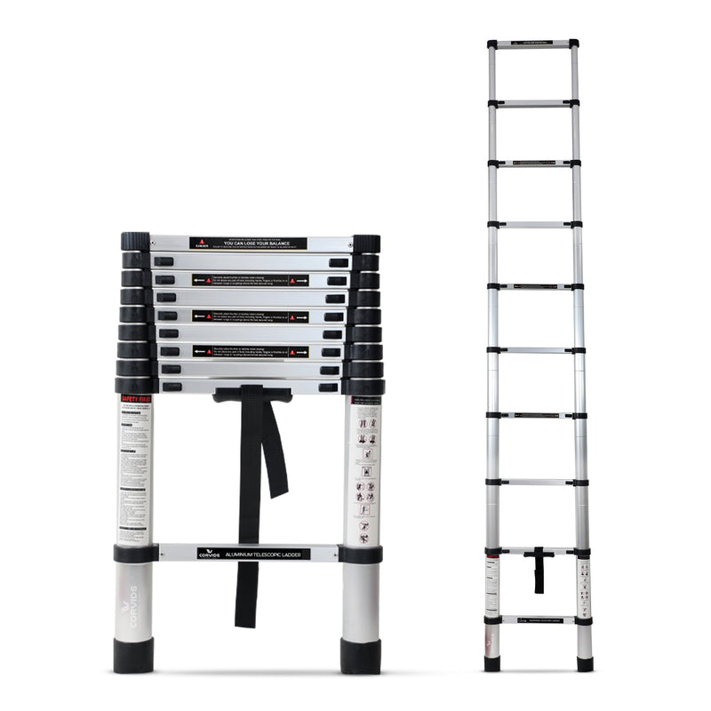 Corvids 2.9m (9.5 feet) Portable & Compact Aluminium Telescopic Ladder-1