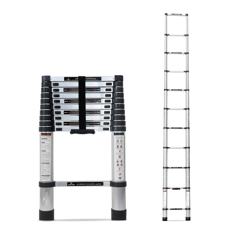 Corvids 3.2m (10.5 feet) Portable & Compact Aluminum Telescopic Ladder-1