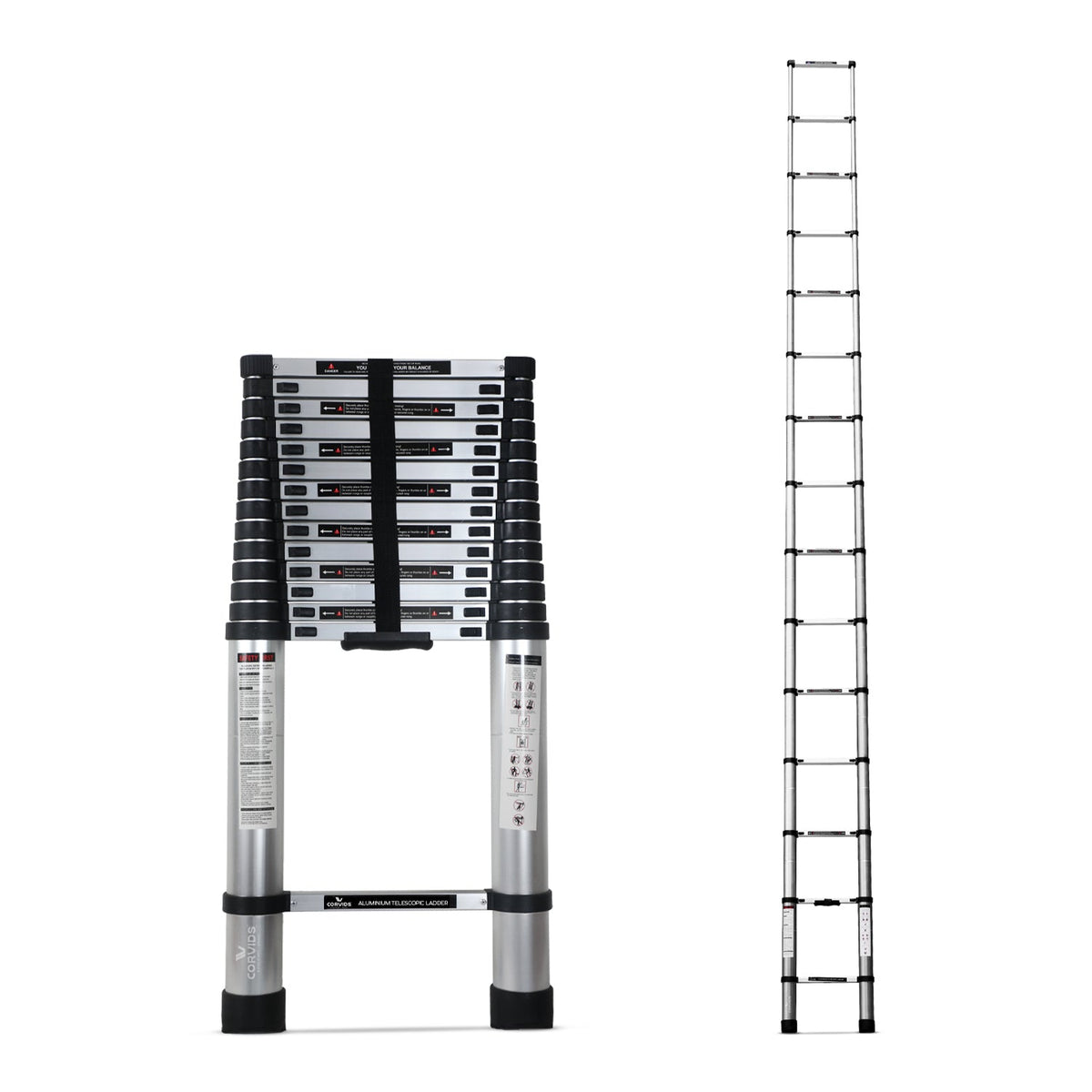 Corvids 4.4m (14.5 feet) Portable & Compact Aluminium Telescopic Ladder-1