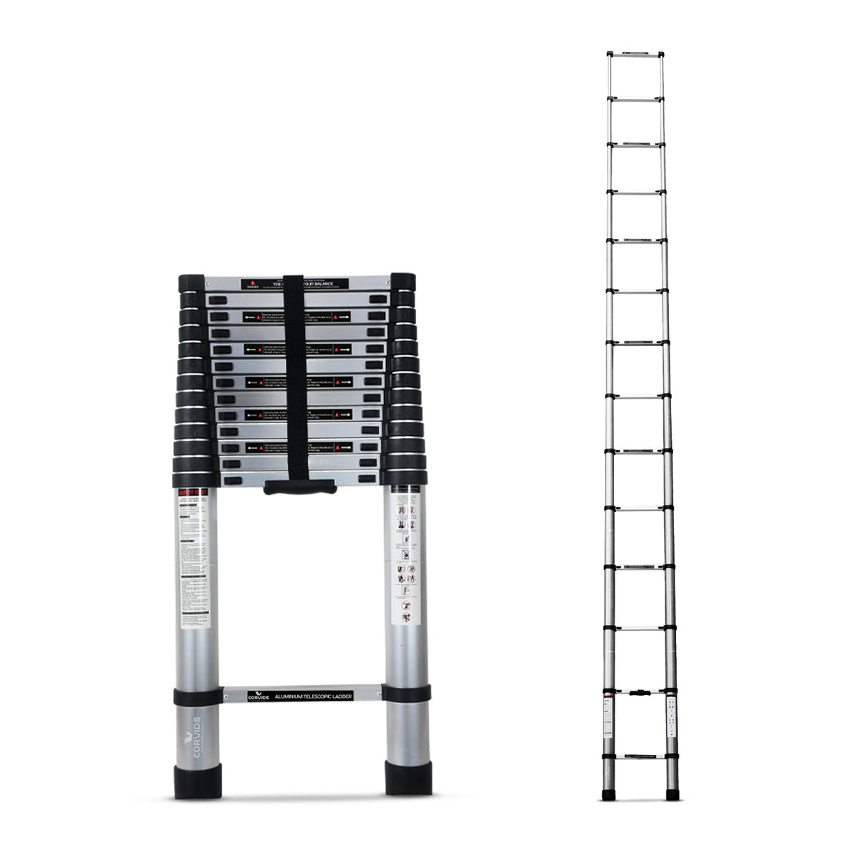 Corvids 5.0m (16.5 feet) Portable & Compact Aluminium Telescopic Ladder
