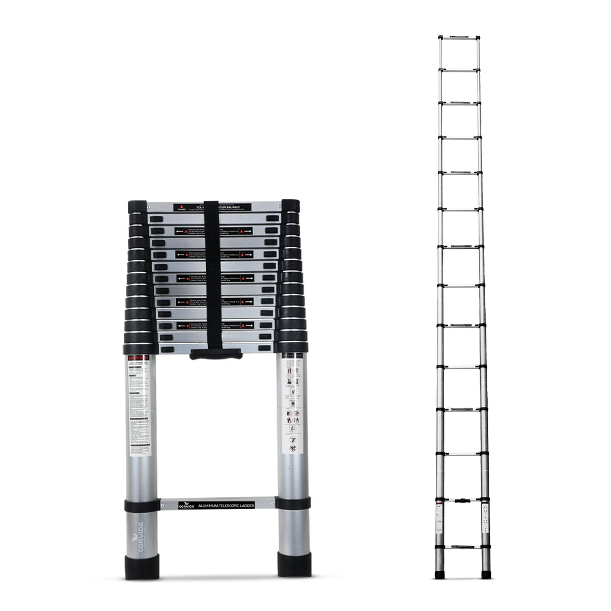 Corvids 5.5m (18 ft) Portable & Compact Aluminum Telescopic Ladder-1