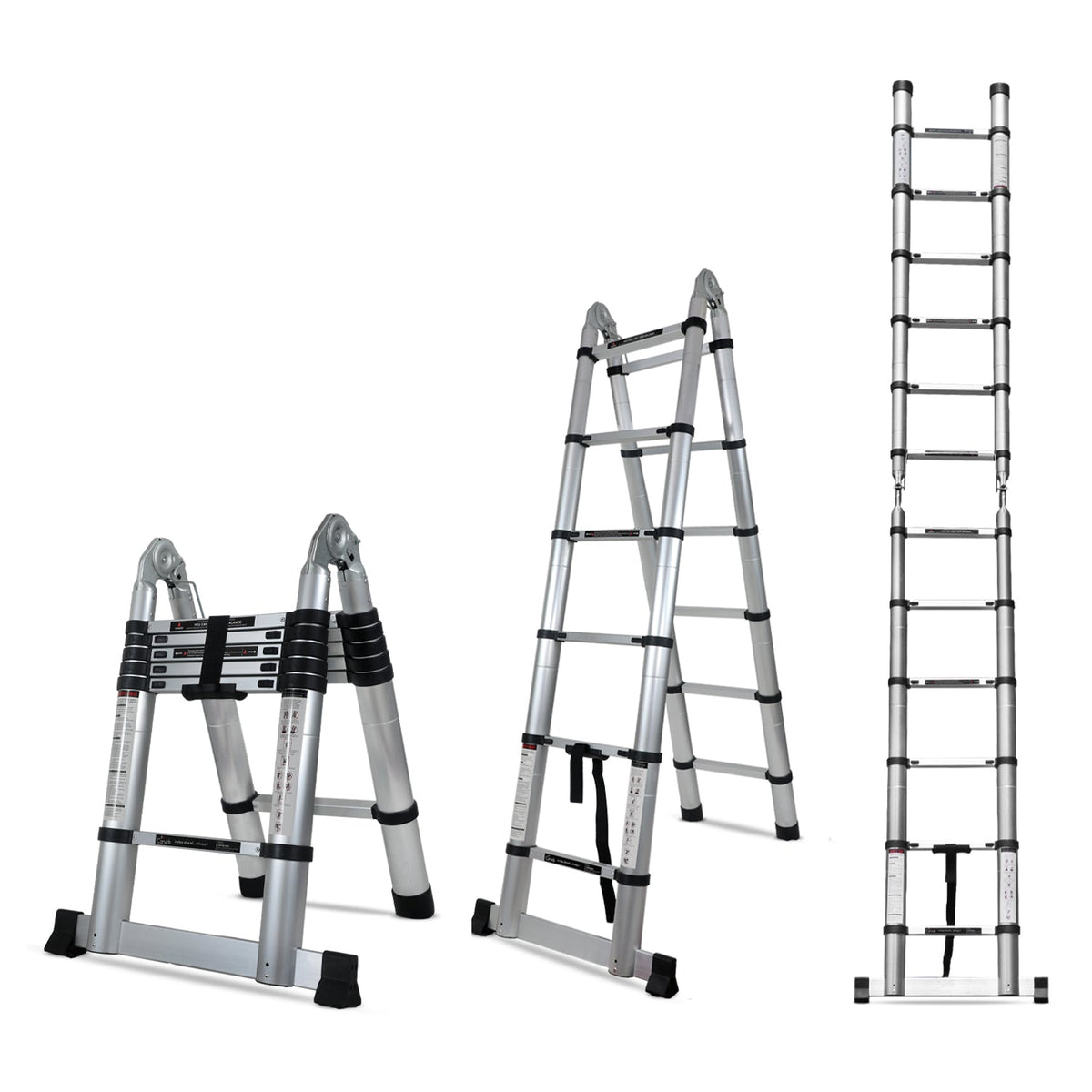 Corvids Portable and Compact 12.5 ft A-Type Aluminium Telescopic Ladder with 12 Steps