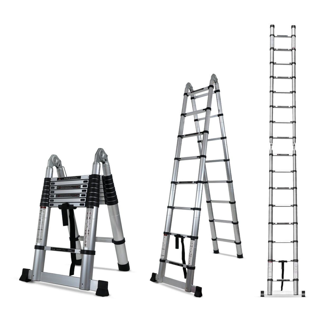 Corvids Portable and Compact 16.5 feet A-Type Aluminium Telescopic Ladder with 16 Steps