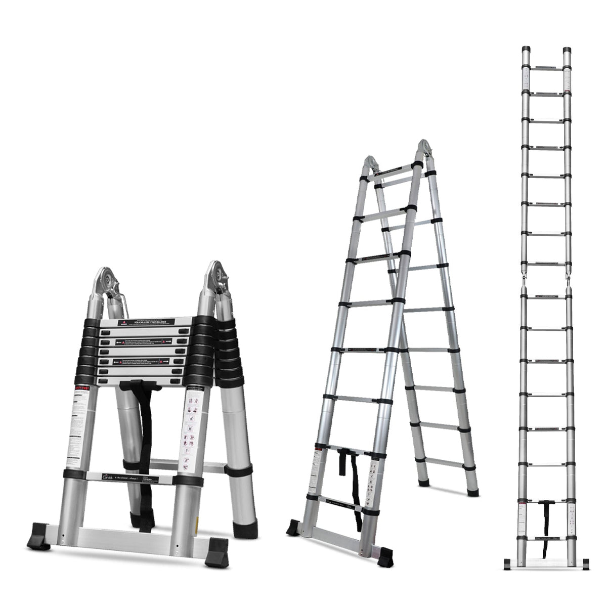 Corvids Portable and Compact 22 ft A Type Aluminium Telescopic Ladder with 16 Steps (6.6 Meter)