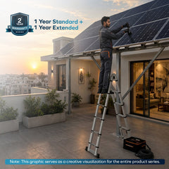 Corvids Portable and Compact 14.5 feet A-Type Aluminium Telescopic Ladder-8