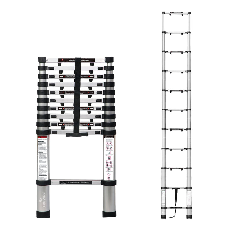 Corvids 4.4m (14.5 ft) Portable & Compact Finger Protect Aluminium Telescopic Ladder-1