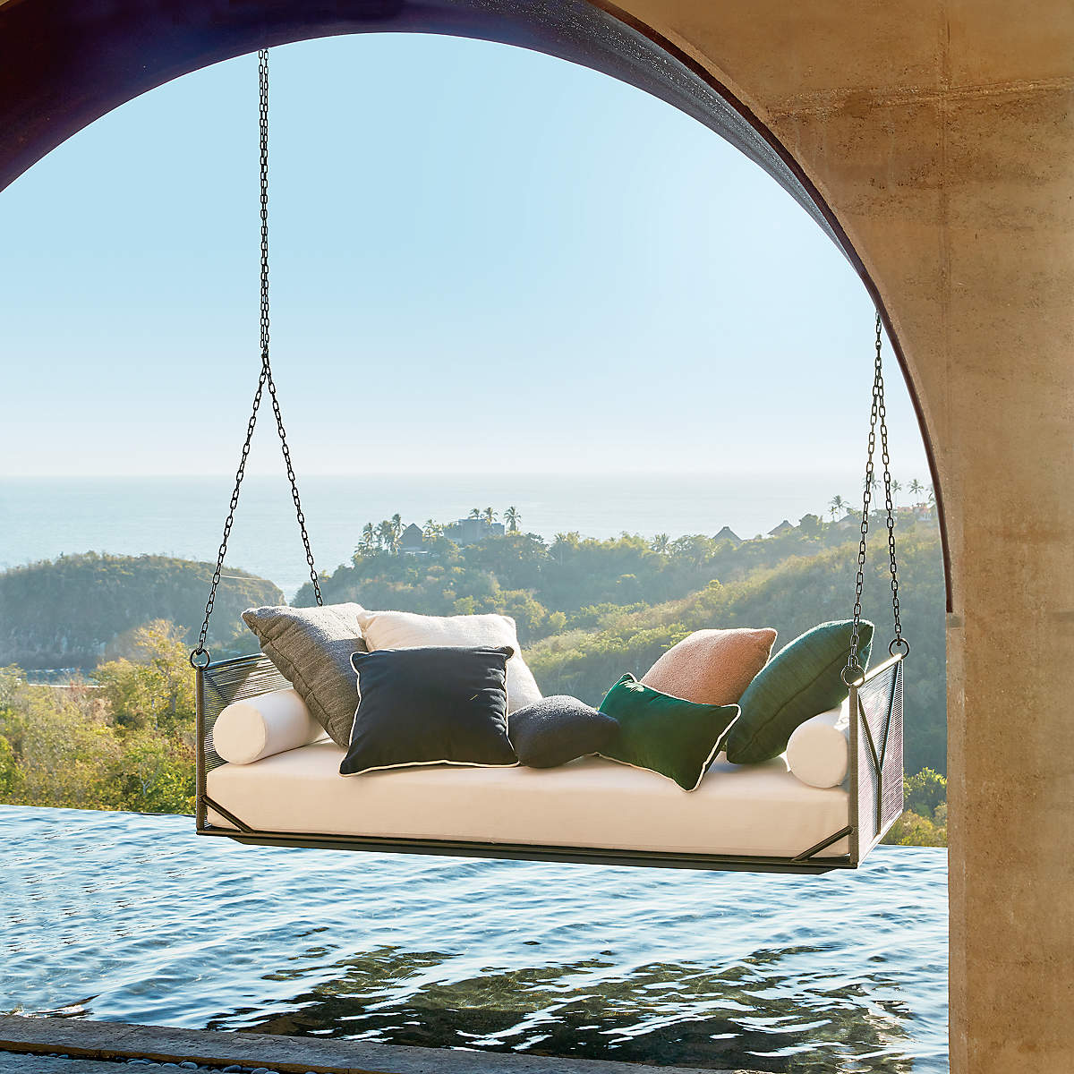 Michel Three Seater Hanging Swing Without Stand For Balcony , Garden Swing (Grey)