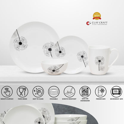 Ceramic Eco2 Dinner Set (Set of 16), for Family of 4, Dinner Set Ceramic