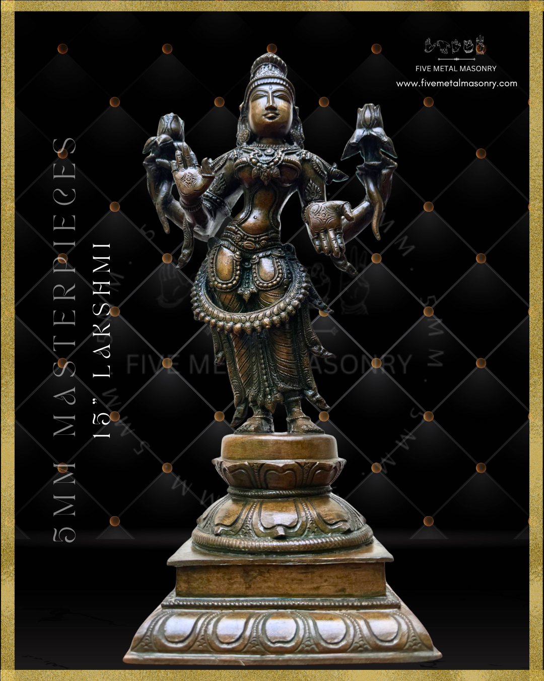Lakshmi - Panchaloha Bronze Icon - 15" Standing - Masterpieces Collection