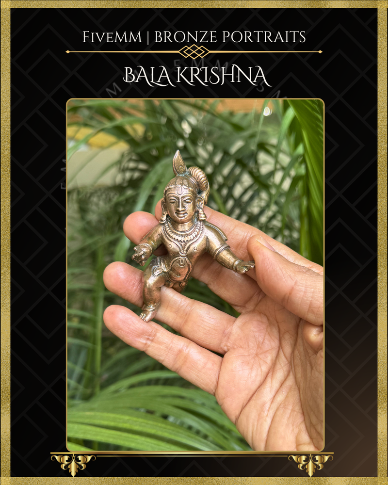 Bala Krishna Panchaloha Bronze Icon - 4"