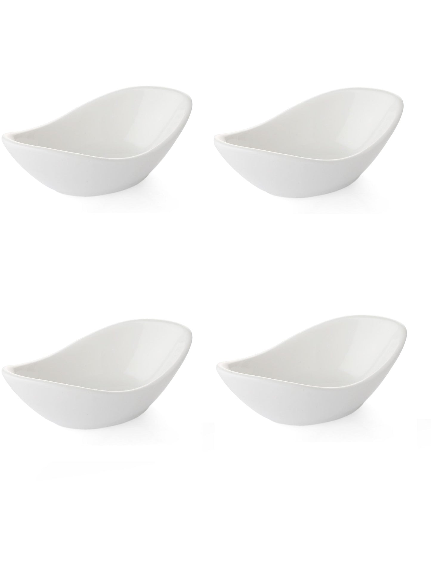 Clay Craft Boat Shaped Condiment/Dipping Bowls Set of 4 - 50 ml each