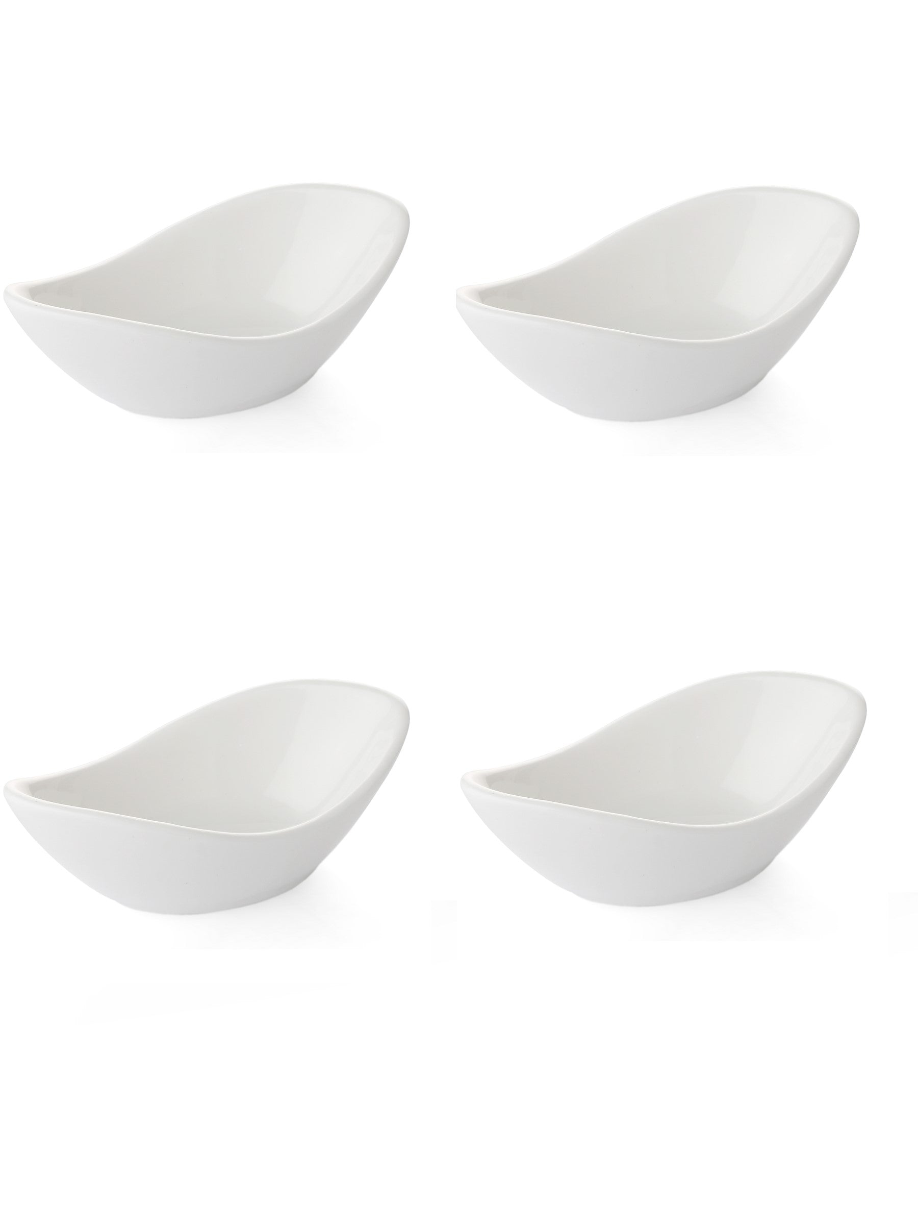 Clay Craft Boat Shaped Condiment/Dipping Bowls Set of 4 - 50 ml each