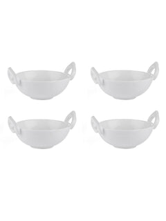 Clay Craft Small Kadhai Shaped Condiment/Dipping Bowls Set of 4 - 50 ml each