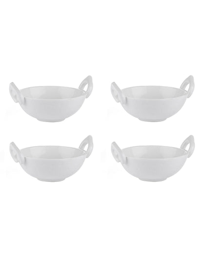 Clay Craft Small Kadhai Shaped Condiment/Dipping Bowls Set of 4 - 50 ml each