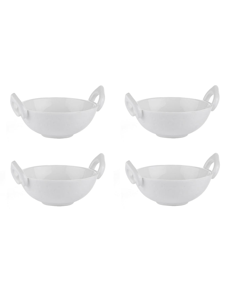 Clay Craft Small Kadhai Shaped Condiment/Dipping Bowls Set of 4 - 50 ml each